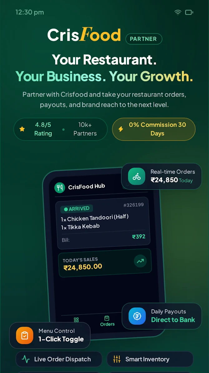 Crisfood Restaurant Partner Ap screenshot